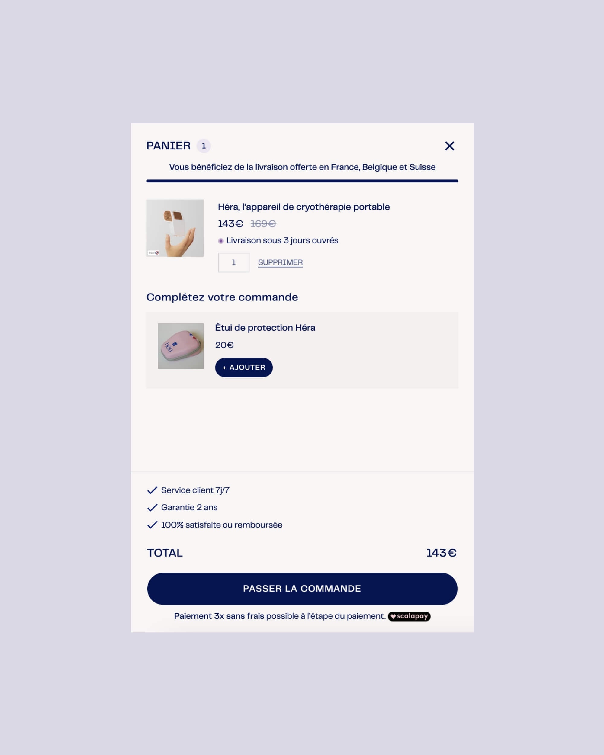 Panier refonte Shopify Athana