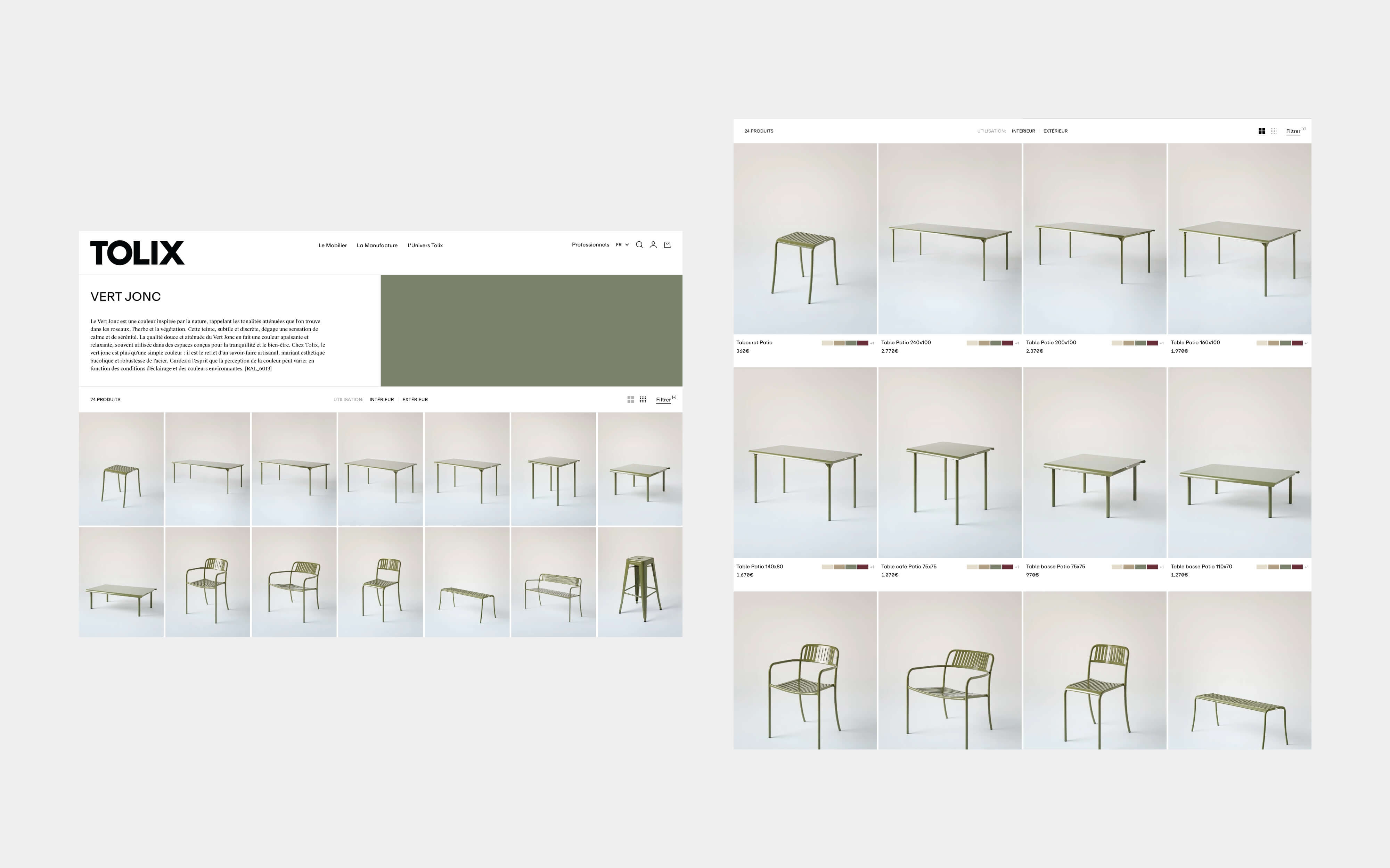 Page collection refonte Shopify Tolix