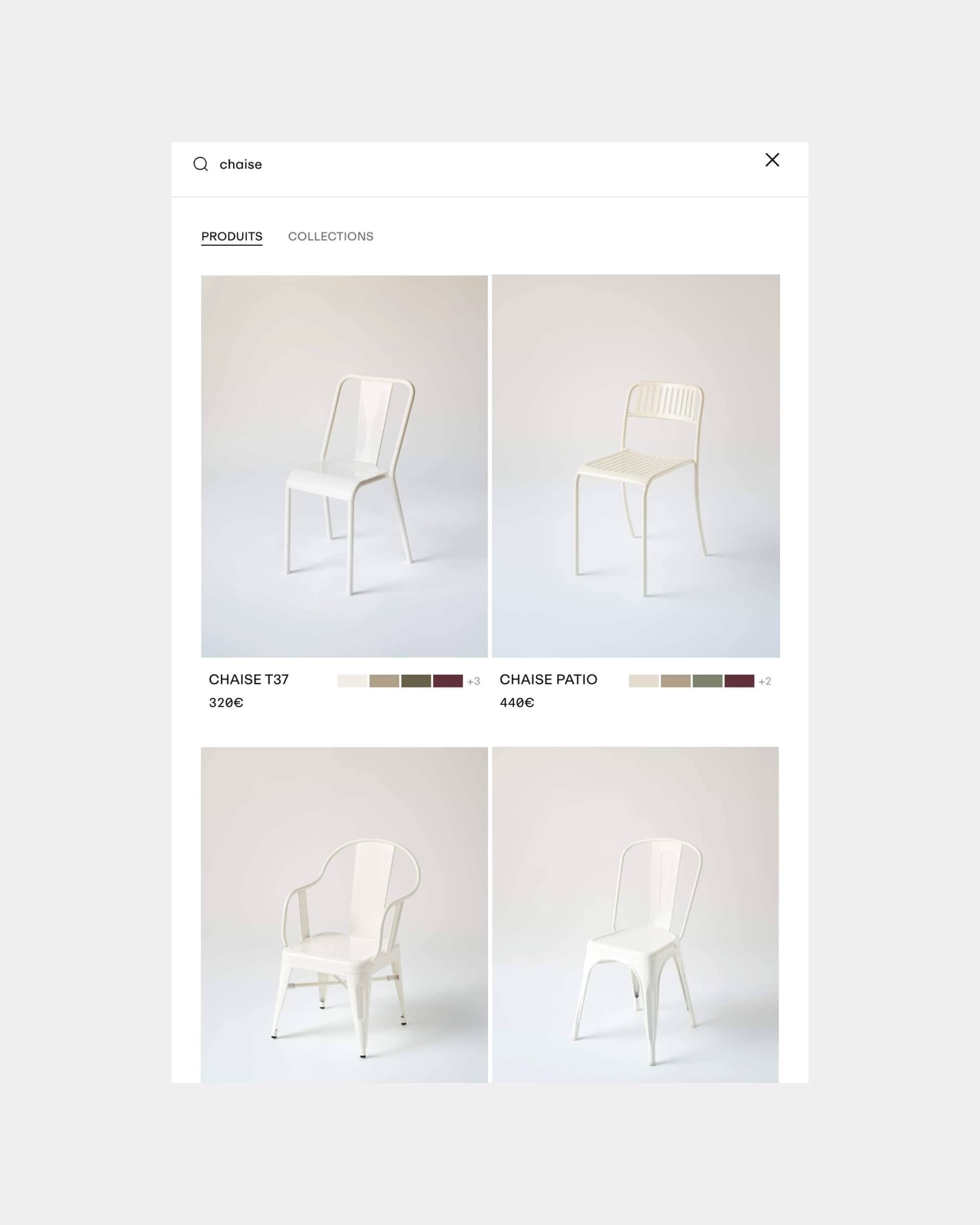 Recherche fonctionnalité refonte Shopify Tolix