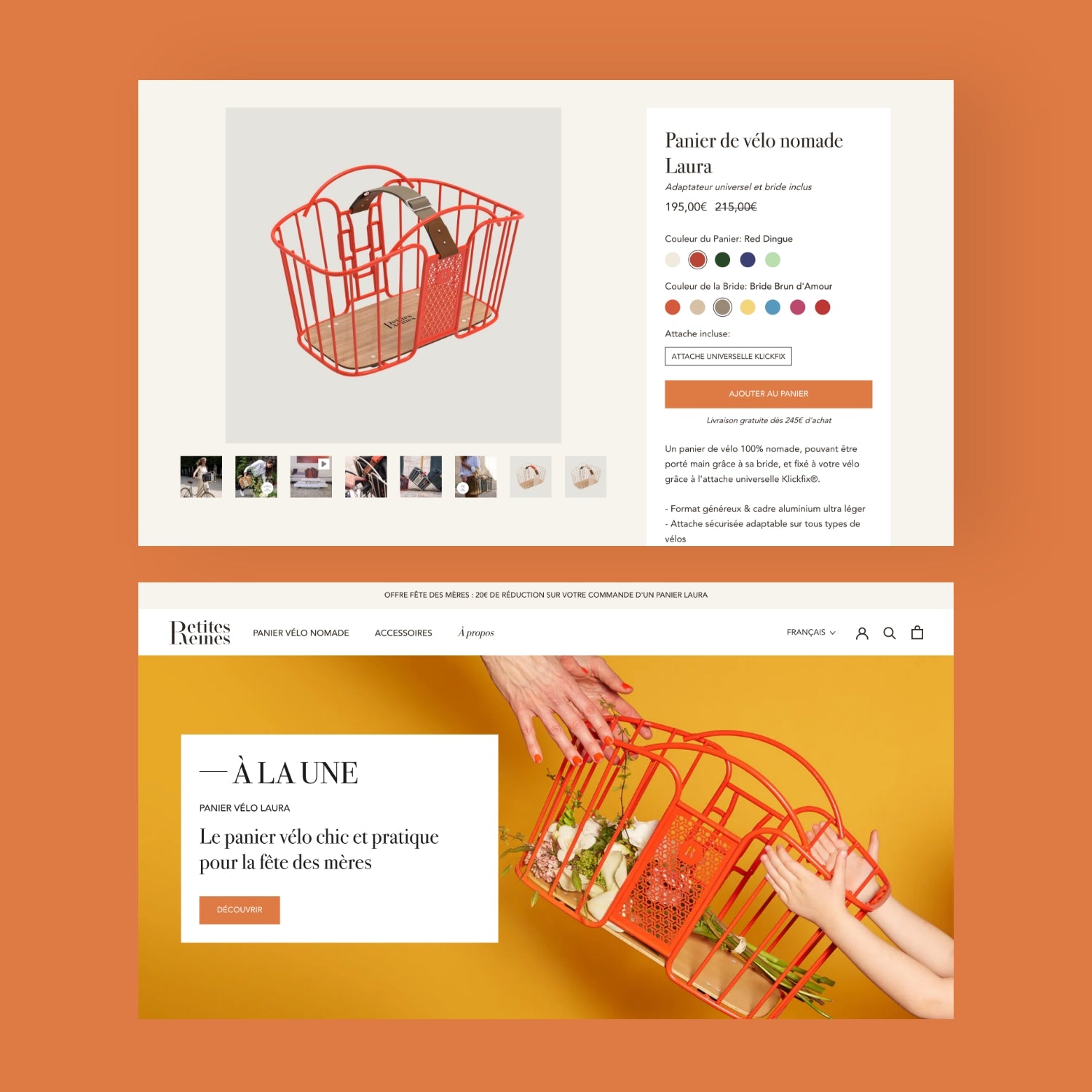 Exemple de création site Shopify - Petites Reines