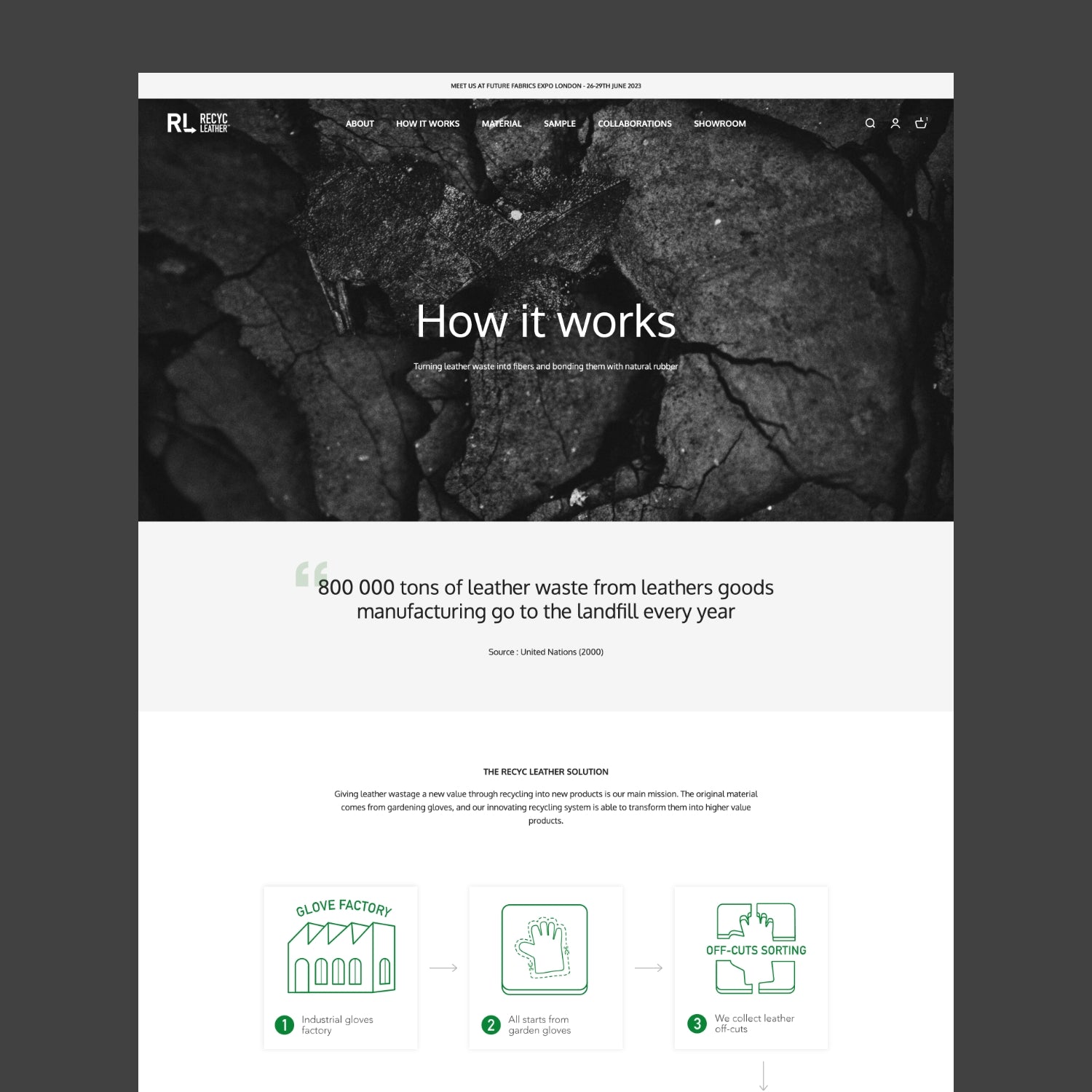 Exemple de migration site vers Shopify - Recycleather