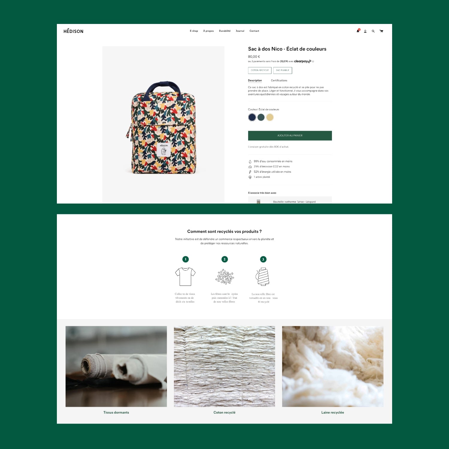 Exemple de migration site Shopify depuis Wix - Hédison