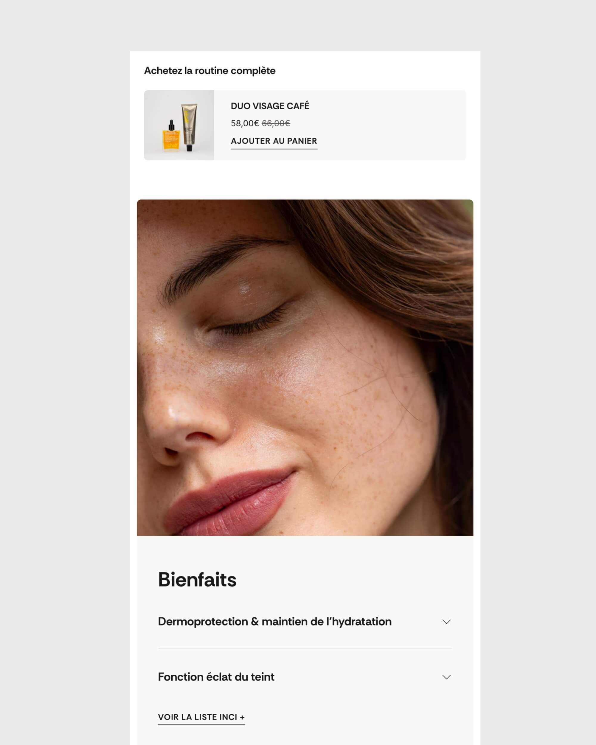 Détails de la fiche produit et cross-selling création site Shopify Chaff