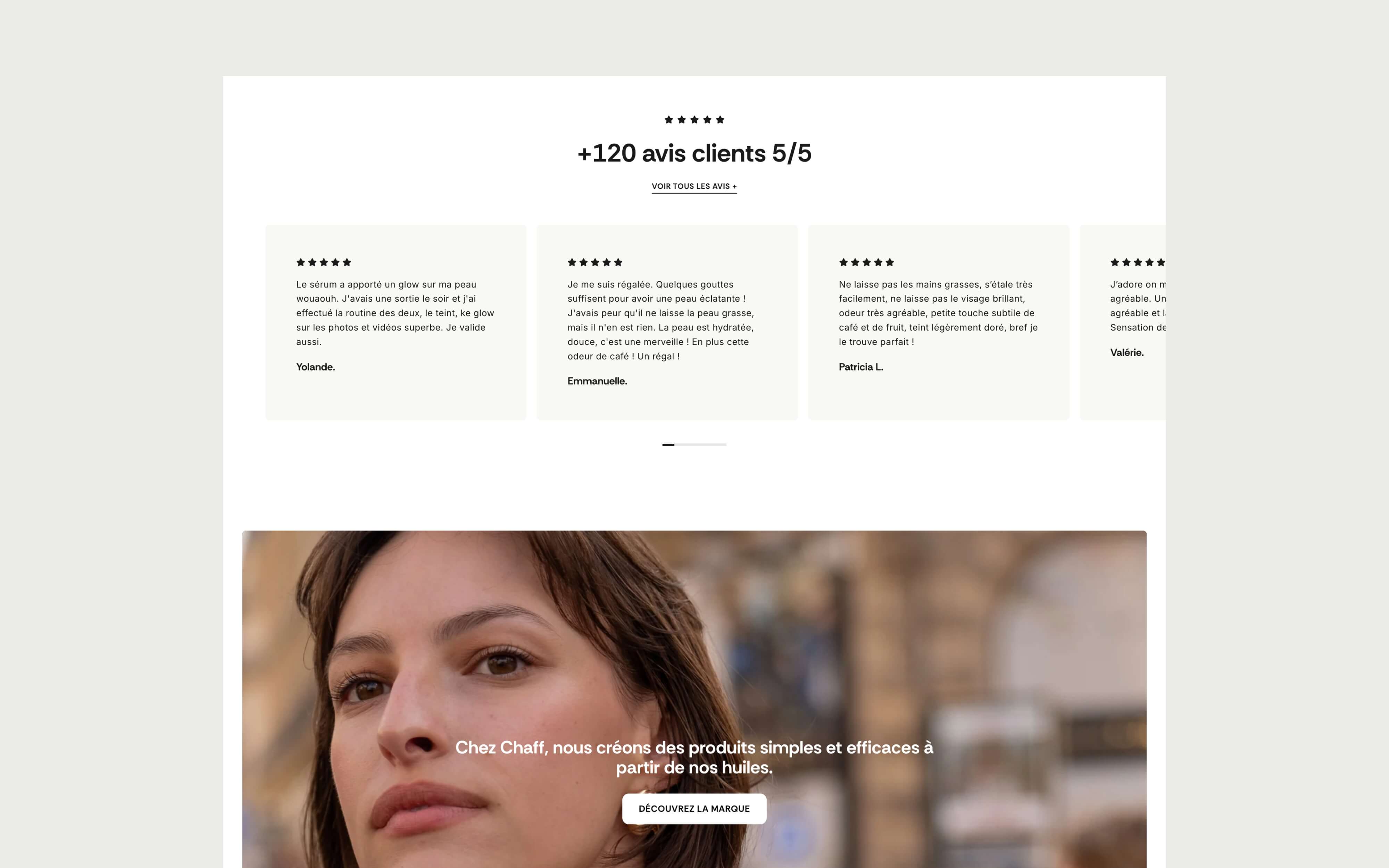 Avis clients création site Shopify Chaff