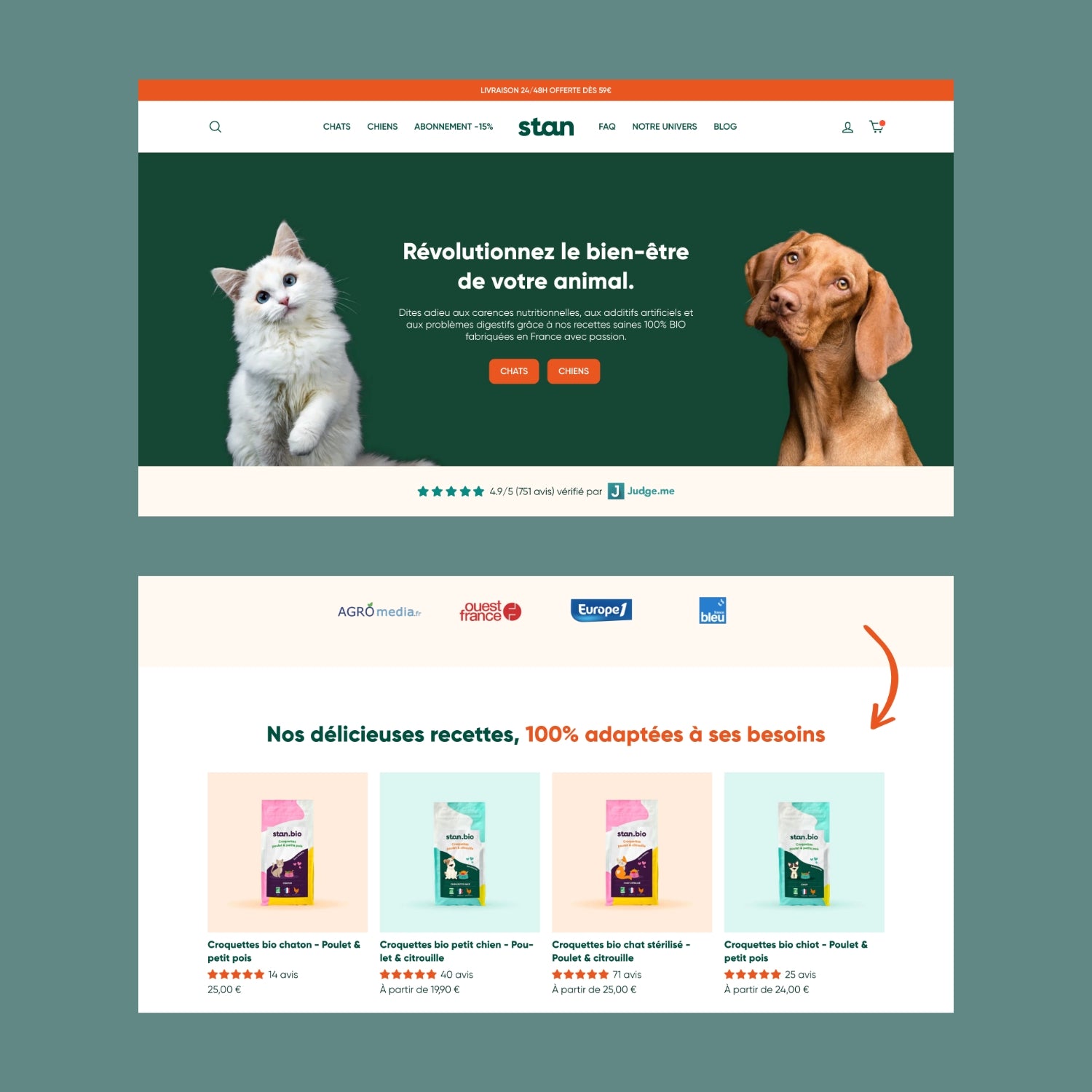 Exemple de refonte site Shopify - Stan